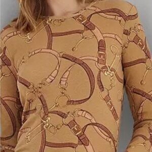 Lauren Ralph Lauren equestrian cotton blend top in Excellent Condition